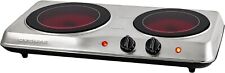 Electric Double Burner Ceramic Glass Hot Plate Cooktop Portable Countertop Stove