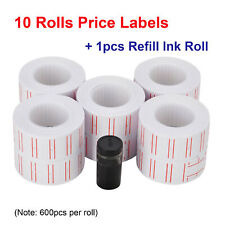 10 Rolls 6000pcs White Price Paper Tag Sticker Gun Labels Refill Us For Mx 5500