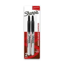 New Sharpie Retractable Permanent Pens Black Ultra Fine Point Markers 2 Count