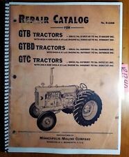 Minneapolis-moline G Gtb Gtbd Gtc Tractor Repair Parts Catalog Manual R-1108b