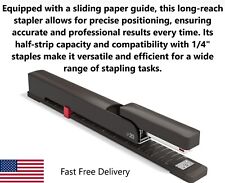 Commercial Long Arm Long Reach Desk Stapler 20-sheet Capacity Black New