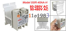 Ssr-40aa 40a Solid State Relay Module 80-250v Ac 24-380v Aluminum Heat Sink