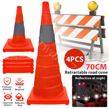 4 Pack 28 Inches Collapsible Traffic Cones Multi-purpose Reflective Safety Cones