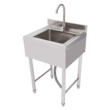 Commercial Utility Sink Stainless Steel Kitchen Sink 1 Compartment With Faucet