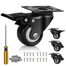 2 Casters Set Of 4 Heavy Duty But Silent Excellent Locking Swivel Plate Caster