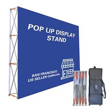 8x10ft Fabric Pop Up Display Stand Backdrop For Trade Show With Wheeled Tote Bag