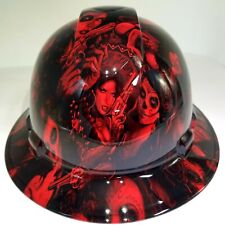 Full Brim Hard Hat Custom Hydro Dipped New Candy Radioactive Red Bandito Girls