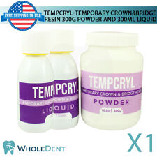 Tempcryl Temporary Crown Bridge Resin Powder 300g Liquid 300ml Shades Dental Lab