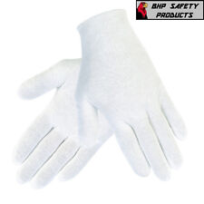 12 Pair 1dz White Inspection Cotton Lisle Gloves Coin Jewelry Lightweight