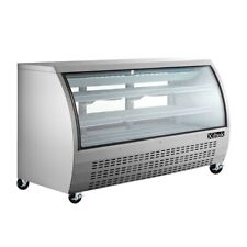 New 82 Deli Case Stainless Glass Refrigerator Display Case Bakery Pastry Meat
