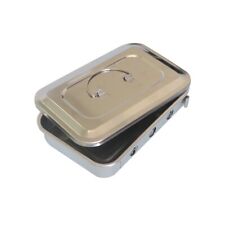 1pc Stainless Steel Medical Disinfection Equipment Tray Box With Cover Plates