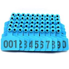 Blue 1-100 Numbers Plastic Medium Livestock Ear Tag For Cow Cattle Pack Ear Tag