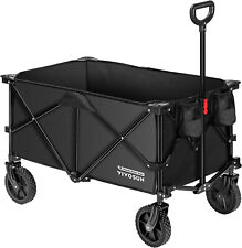 Black Folding Beach Outdoor Wagon Cart Collapsible Utility Garden Shopping Cart