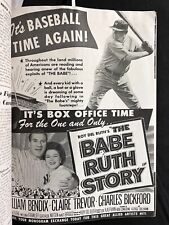 Motion Picture Herald 1949 Coca Cola Machine Ad Babe Ruth Story Manley Popcorn