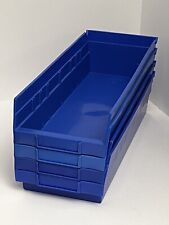 Storage Bins Blue Plastic Small Parts Container Shelf Stackable