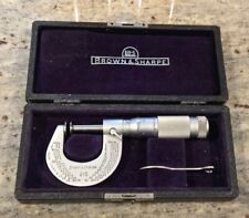 Brown Sharp No. 215 Disc Micrometer 0-1 .001 Graduations W Case Wrench