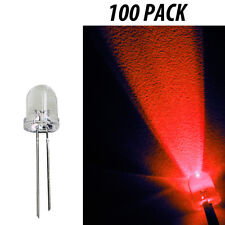 8mm Led Light Emitting Diodes Clear Component Red Lights 100 Pack
