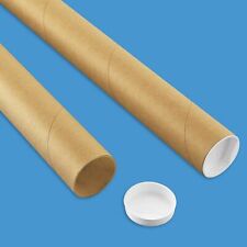 Premium Kraft Mailing Shipping Poster Tubes With Plastic End Caps 2 X 24