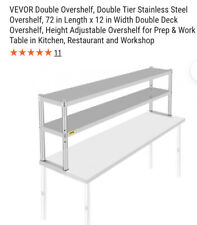 Vevor Stainless Steel Commercial Wide Double Overshelf 72x 12 For Prep Table