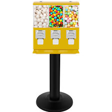 Yellow Triple Bulk Candy Vending Machine Three-head Wlockskeys Candy Dispenser