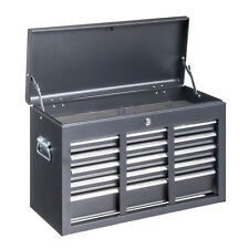 Portable Metal Tool Chest Cabinet Steel Tool Storage Box Organizer Black W Key