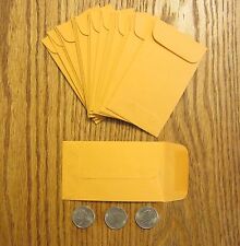 50 Small Kraft Coin Envelopes With Gummed Flap Change  3 Size 2.5 By 4.25