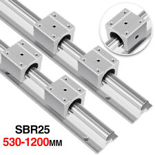 2x Sbr25 Fully Supported Linear Rail 4x Sbr25uu 25mm Slide Block Bearing