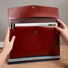 Leather Business Folder Office Supplies Classic Snap Document Bag File Organizer
