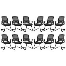 Set Of 12 Mesh Reception Office Guest Chairs Conference Chairs Wlumbar Support