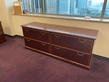 4dr 74w Lateral Traditional Wood Credenza In Cherry Finish By Steelcase Office