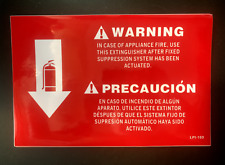 Bilingual Class K Kitchen Fire Extinguisher Sign 12x8 Adhesive Back