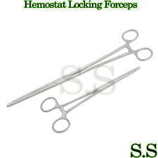 New 2pc Set 8 12 Straight Hemostat Forceps Locking Clamps Stainless Steel
