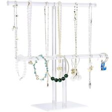 Acrylic Jewelry Display Holder Necklace Bracelet Hanging Organizer Clear 2-tier