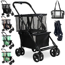 Collapsible Shopping Cart Utility Trolley Cart With Removable Toteswivel Wheels