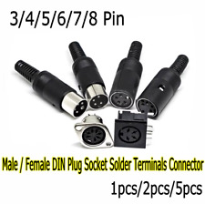 125pcs 34568 Pin Male Female Din Plug Socket Solder Terminals Connector