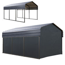 10x15metal Carport Garage Outdoor Canopy Heavy Duty Shelter Car Shed Wsidewall