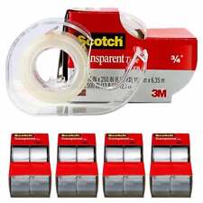 8 Pack Scotch Transparent Tape Rolls Dispenser Cutter Clear Office Home 34x2000