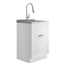 Beckham Transitional 34 Laundry Cabinet With Faucet And Stainless Steel Sink