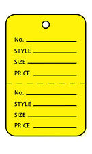 Unstrung Yellow Perforated Coupon Price Tags 1w X 1h - 1000 Pk.