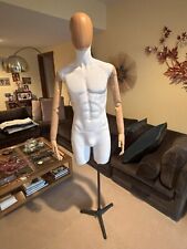 Very Lightly Used White Fiberglass 34 Torso Male Mannequin Wooden Flex Arms