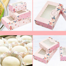 10pcs Windowed Cupcake Packaging Boxes For 246 Cup Cake With Removable