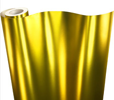  Premium Satin Chrome Gold Vinyl Wrap Roll Wair-release Adhesive Technology 1