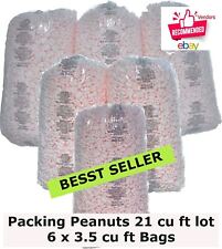 Packing Peanuts Shipping 6 Large Bags 21 Cu Ft Pink Anti Static Popcorn