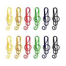 50x Music Note Shaped Paper Clips Bookmark Office Binder Photos Organizing Metal