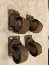 4 Vintage Industrial Swivel Casters Cast Iron Wheels Cart Dolly