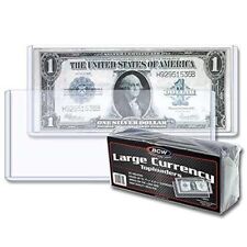 25 Bcw Large Currency Toploaders Rigid Holder Storage Us Note Bill