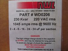 New In Box Nwl Wd0206 Capacitor 230 Kvar 220 Vac Rms 1045 Amps 9600hz