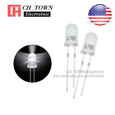 100pcs 5mm Led Diodes Water Clear White Light Transparent Round Top Usa