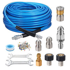 150ft Sewer Jetter Nozzles Kit For Pressure Washer 14 Inch Drain Cleaning Hose