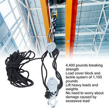 Rope Hoist Pulley System 4400lb 81 Ratio Lifting Power Heavy Duty Block Tackle